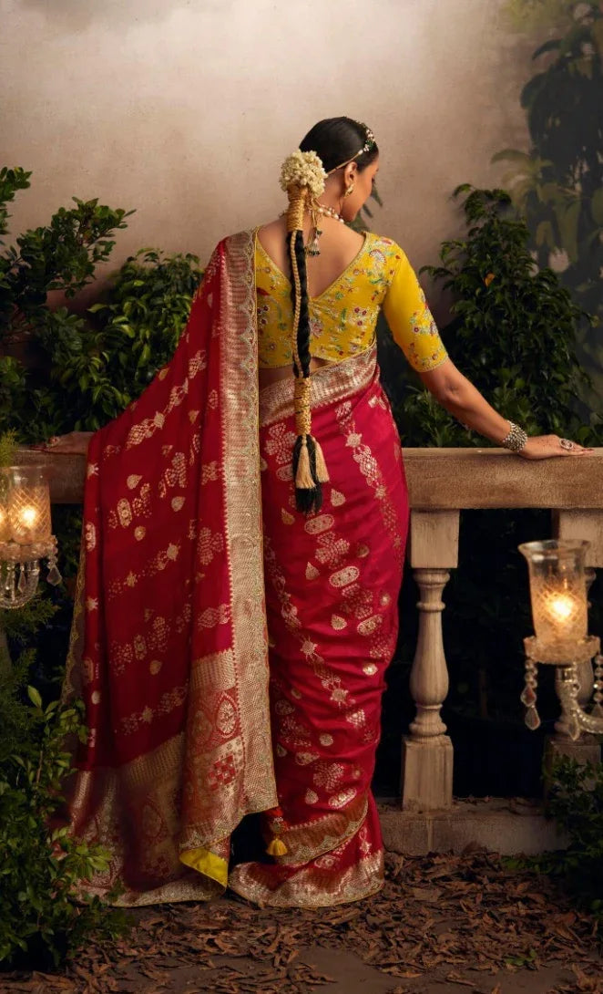 Beautiful Indian Traditional Wear Pure Viscose Dola Silk Radha Rani Kimora 242