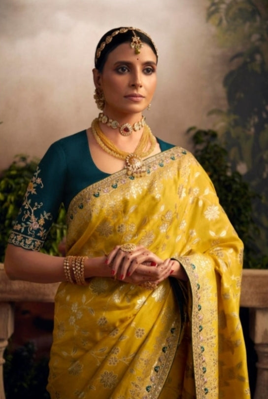 Beautiful Indian Traditional Wear Pure Viscose Dola Silk Radha Rani Kimora 240