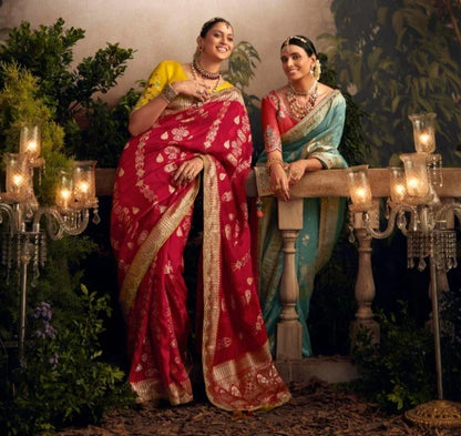 Beautiful Indian Traditional Wear Pure Viscose Dola Silk Radha Rani Kimora 242
