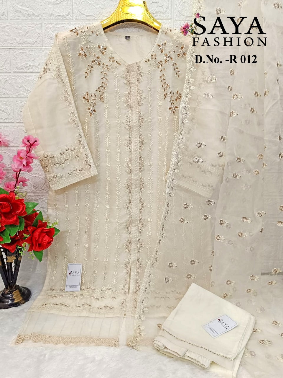 Designer stylish R-012 HIT Saya Heavy Organza Dress