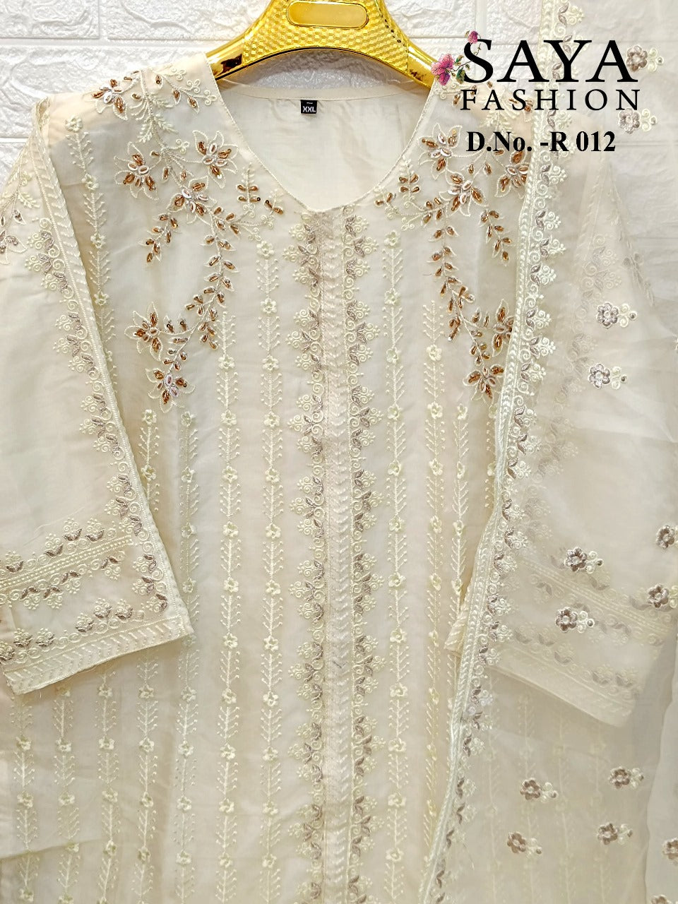 Designer stylish R-012 HIT Saya Heavy Organza Dress