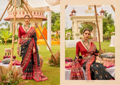 Beautiful Designer Vivaah Patola Elegant Gold Print