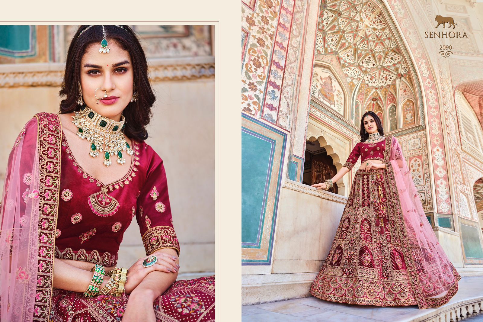 Wedding Bridal Look Heavy Velvet With Fancy Dori Work Lehenga Choli Design 2090