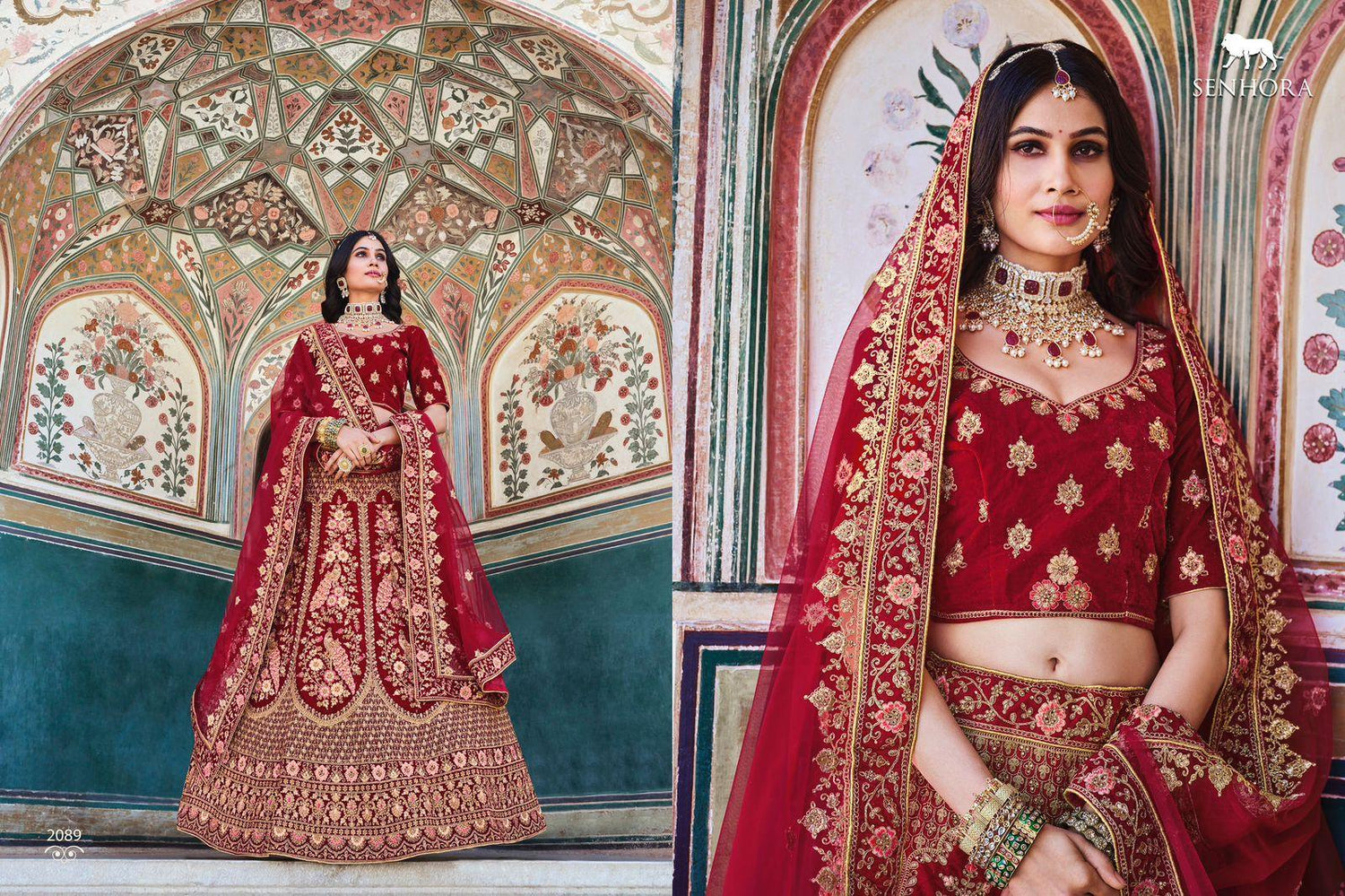 Wedding Bridal Look Heavy Velvet With Fancy Dori Work Lehenga Choli Design 2089