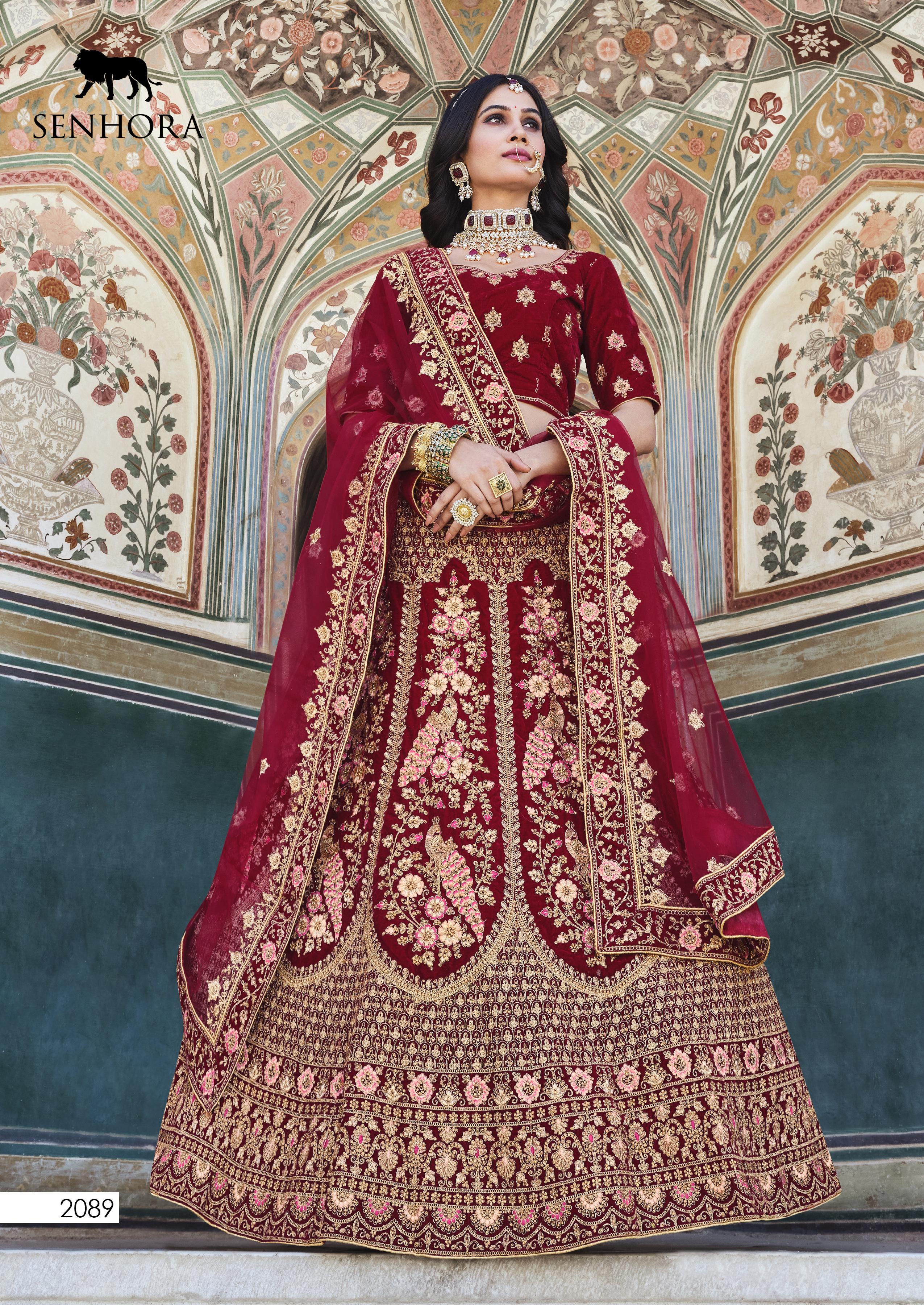 Wedding Bridal Look Heavy Velvet With Fancy Dori Work Lehenga Choli Design 2089
