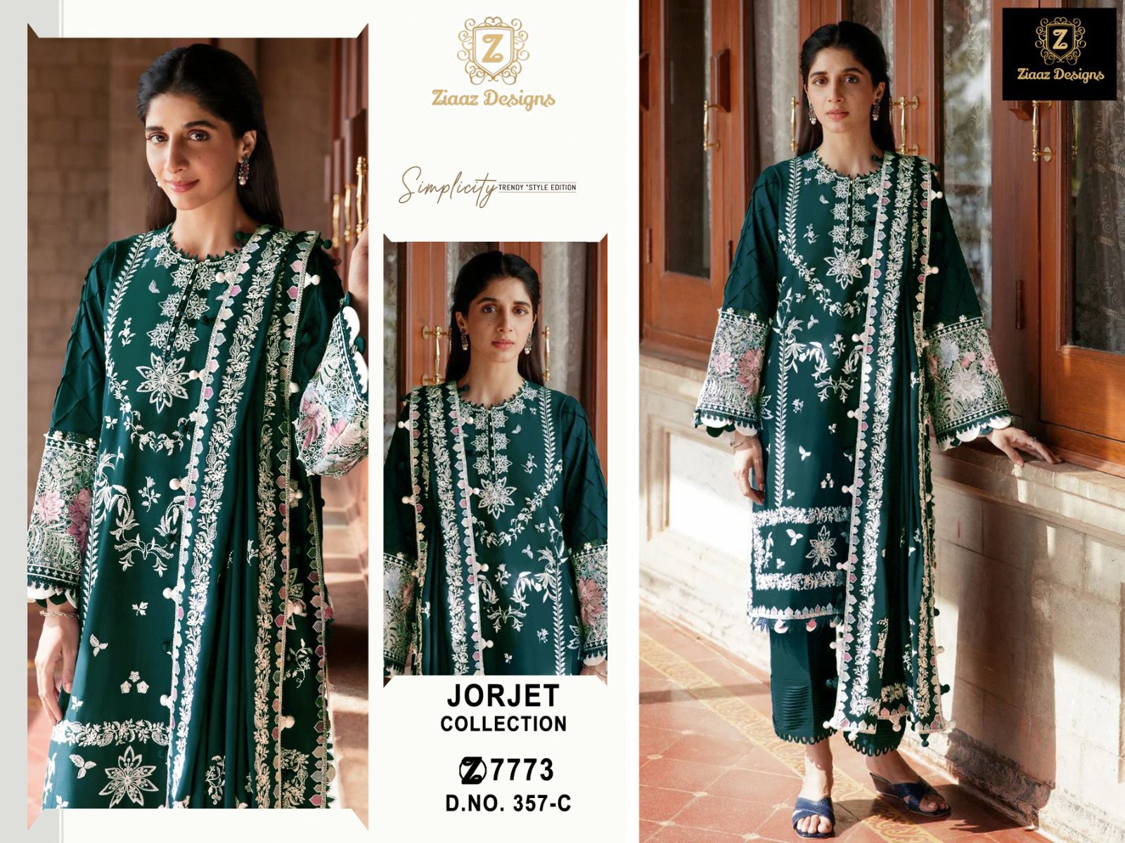 Ziaaz 357 Georgette Pakistani Salwar Kameez Collection