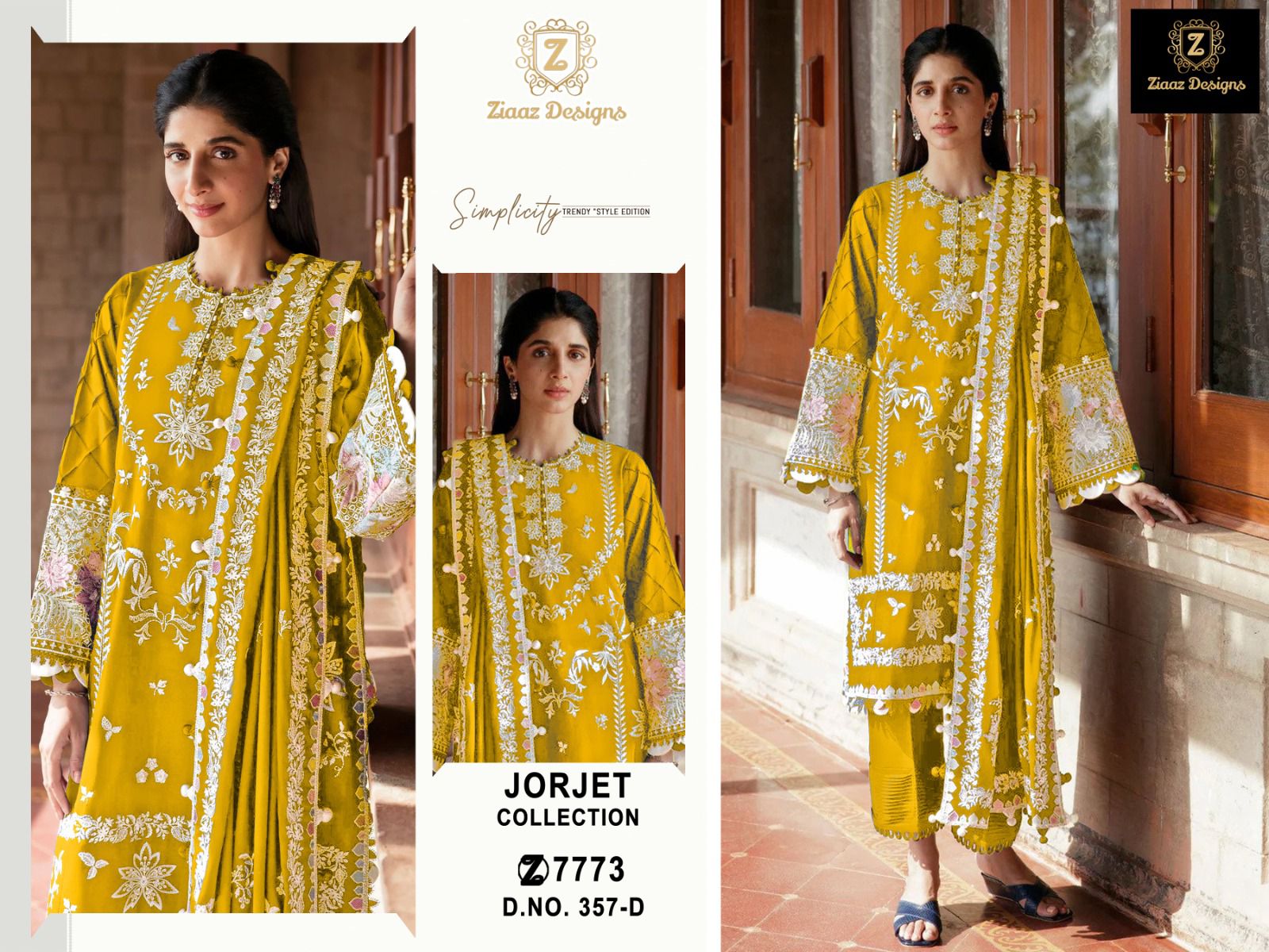 Ziaaz 357 Georgette Pakistani Salwar Kameez Collection