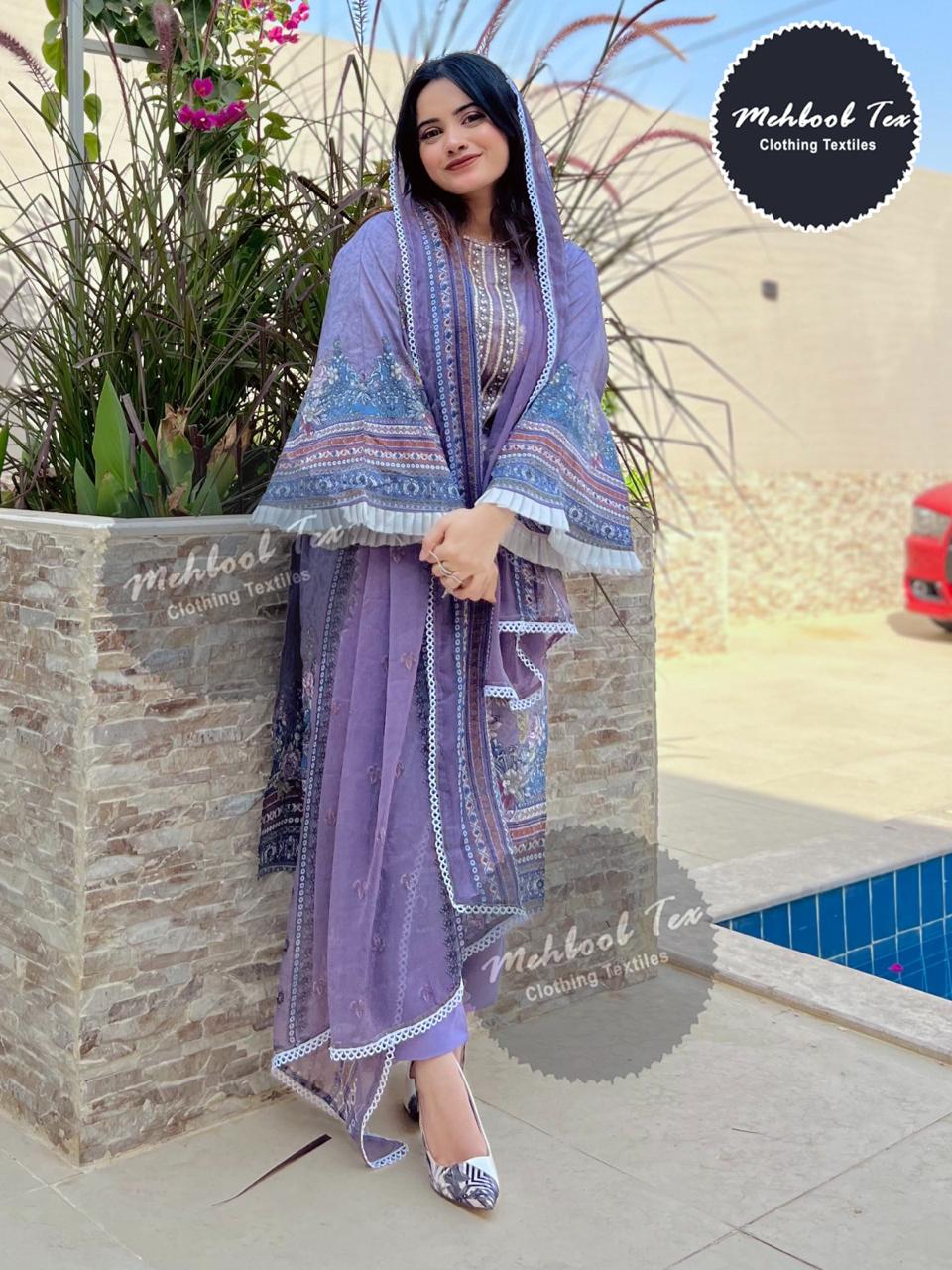 Pure Cotton Print Mehboob 1166 Salwar Suits