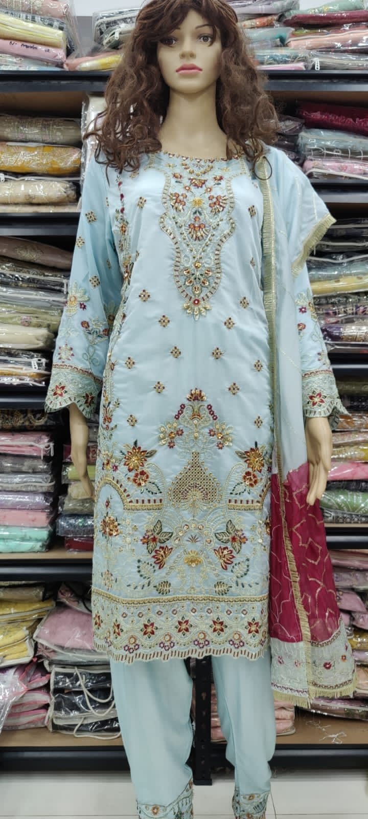 Aarsh Heavy Orgenza Silk Designs 031 Salwar Suits