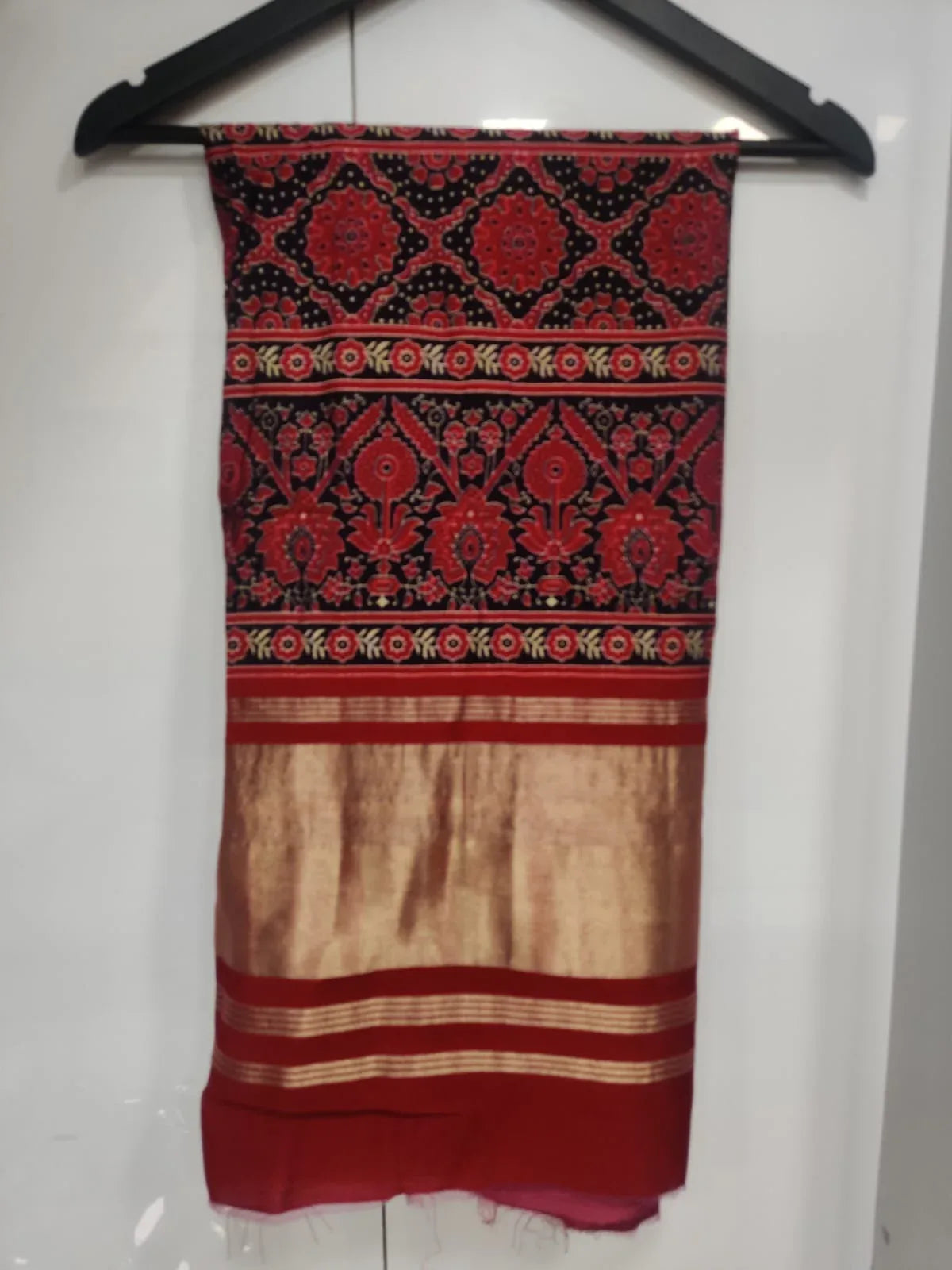 Beautiful Designer Semi Gajji Silk Ajrakh Duppatta