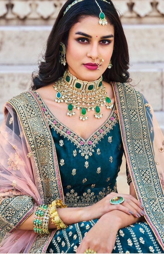 Wedding Bridal Look Heavy Velvet With Fancy Dori Work Lehenga Choli Design 2088