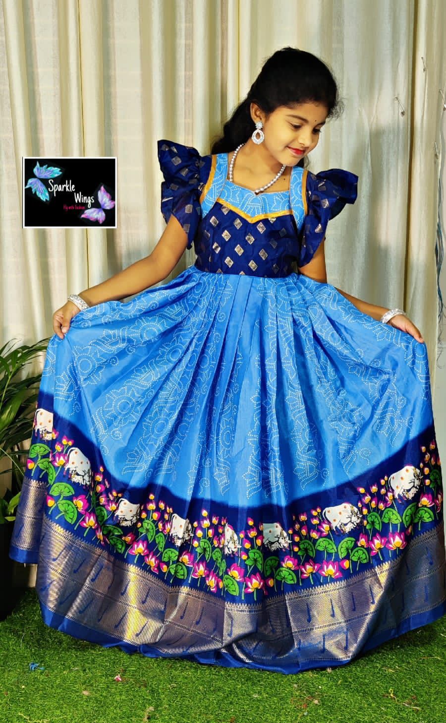 Beautiful Designer Kids Soft Zari Silk Silk Lehenga Choli