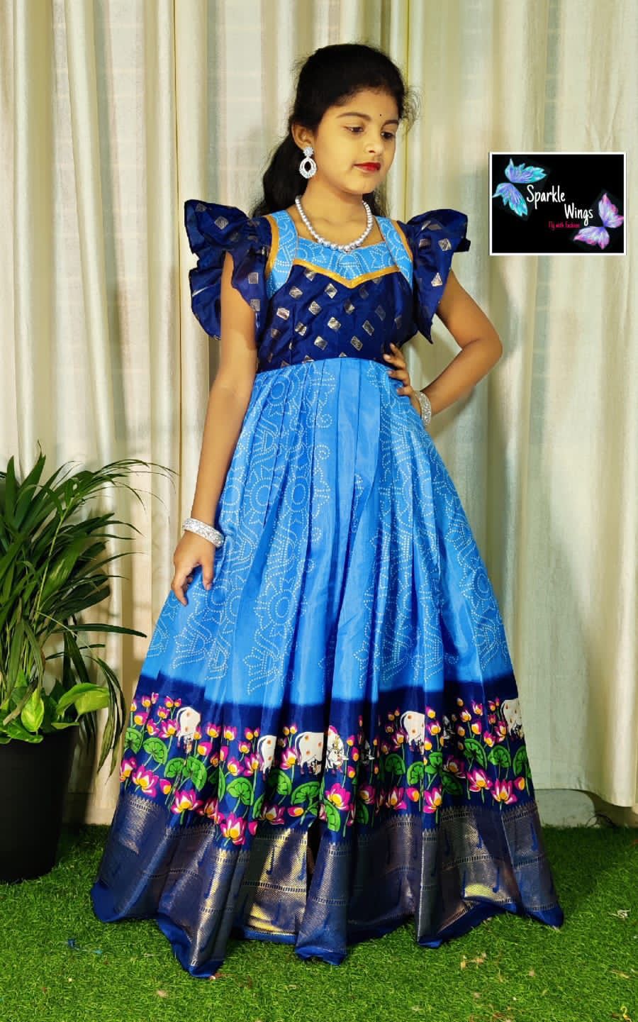 Beautiful Designer Kids Soft Zari Silk Silk Lehenga Choli