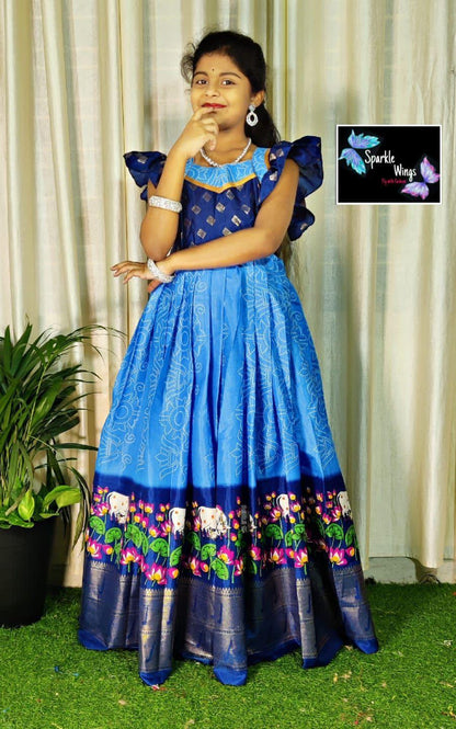 Beautiful Designer Kids Soft Zari Silk Silk Lehenga Choli