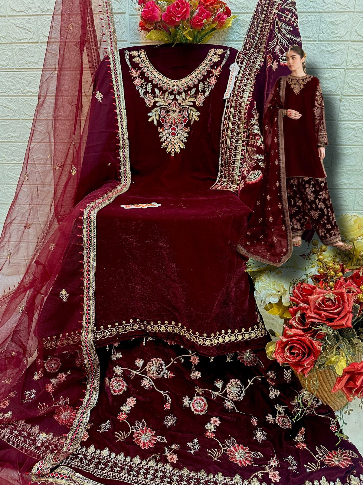 Fepic V 17022 Rosemeen Velvet Pakistani Suits