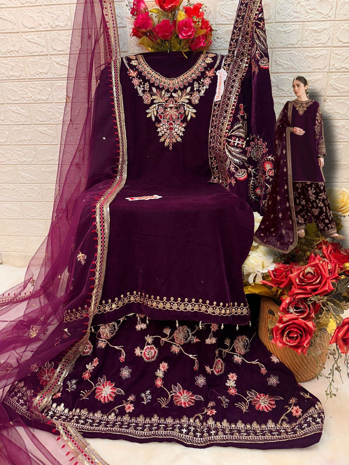 Fepic V 17022 Rosemeen Velvet Pakistani Suits
