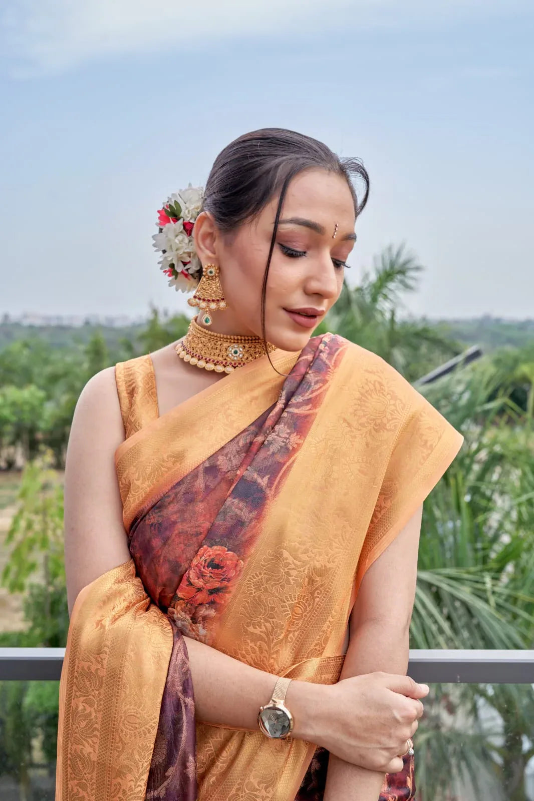Beautiful Designer Organza Zari Silk Saree Anokhi Digital 2