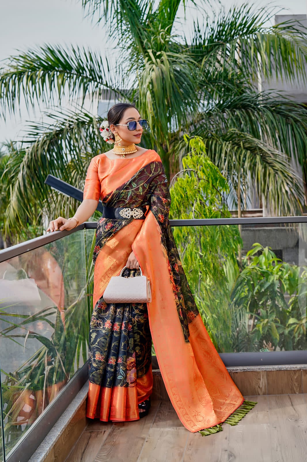 Beautiful Designer Organza Zari Silk Saree Anokhi Digital 2