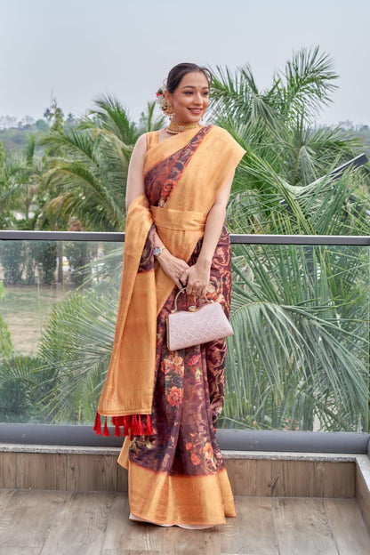 Beautiful Designer Organza Zari Silk Saree Anokhi Digital 2