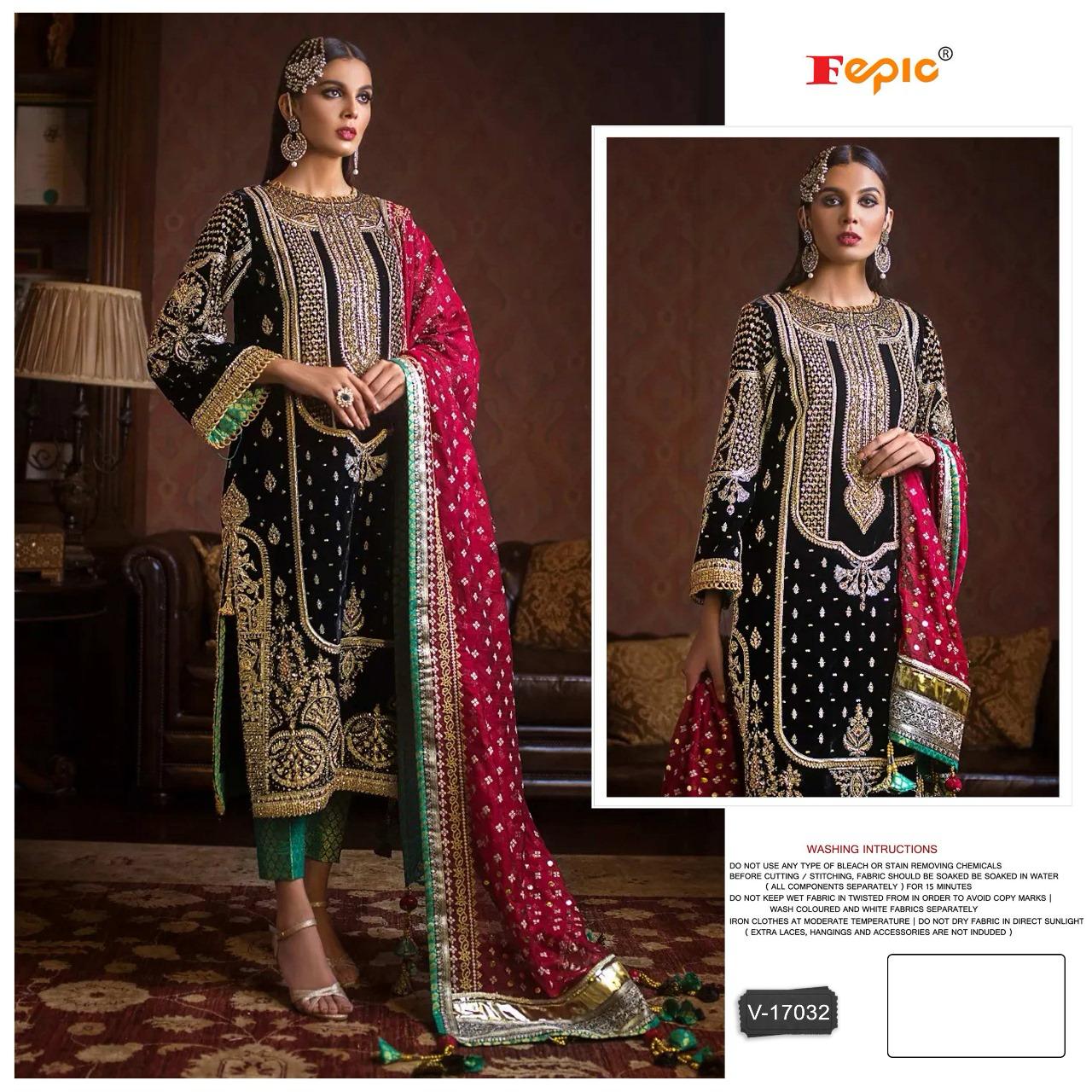 Fepic Rosemeen V 17032 Velvet Heavy Embroidered Pakistani Suit
