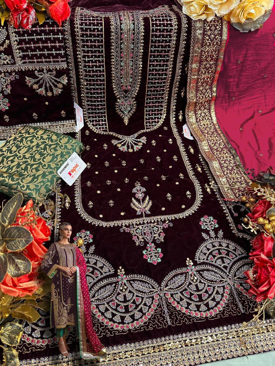 Fepic Rosemeen V 17032 Velvet Heavy Embroidered Pakistani Suit