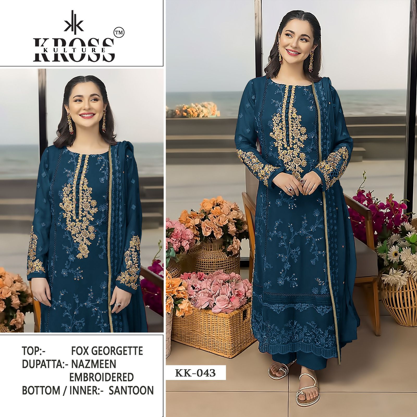 Kross Kulture KK 43 Georgette With Embroidery Fancy Pakistani Suits
