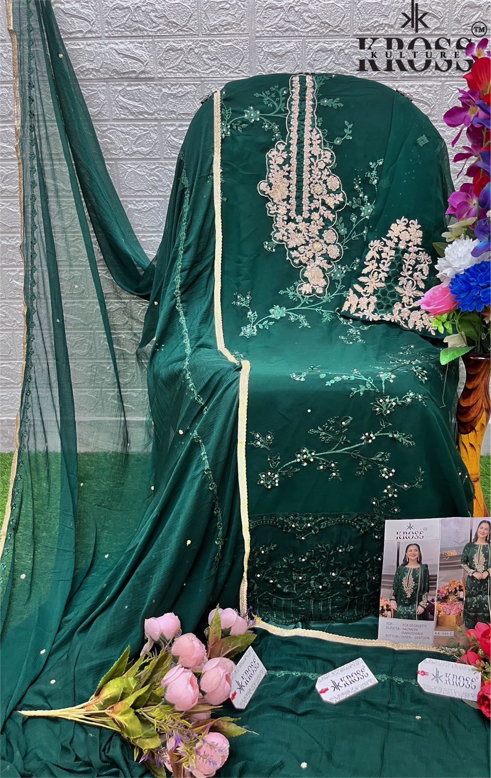 Kross Kulture KK 43 Georgette With Embroidery Fancy Pakistani Suits