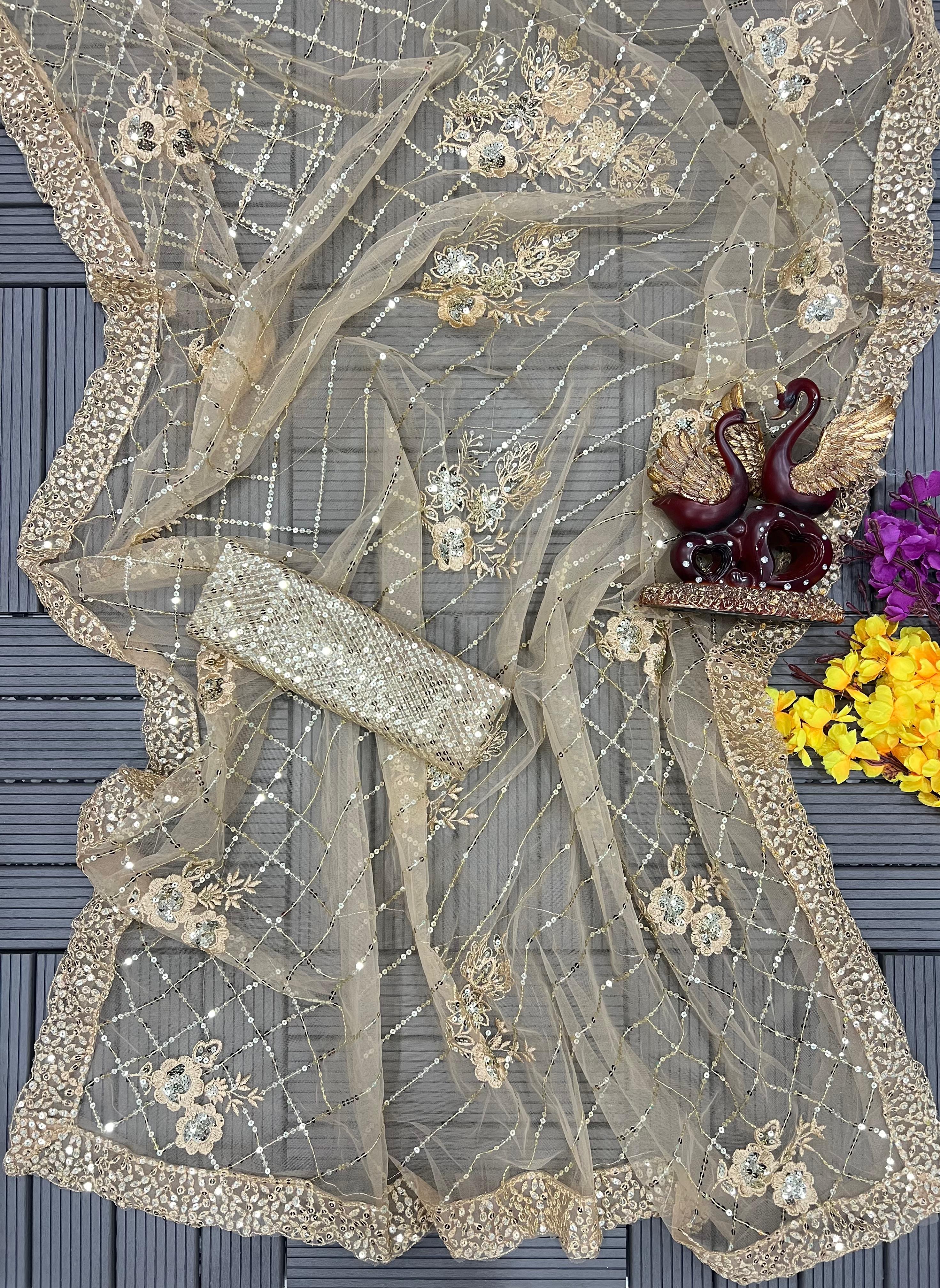 Beautiful Designer Heavy Georgette Exclusive Sequanc Saree Design 5298