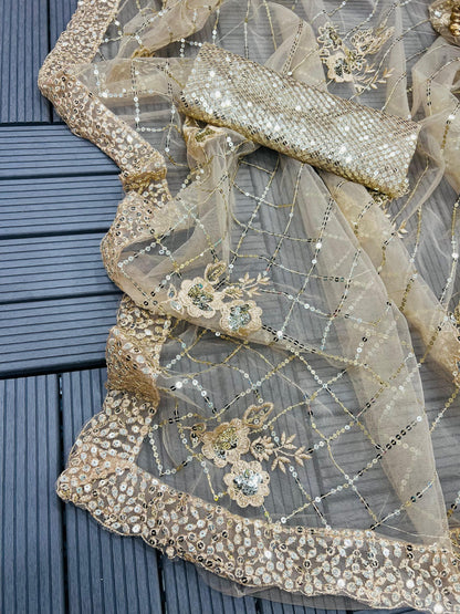 Beautiful Designer Heavy Georgette Exclusive Sequanc Saree Design 5298