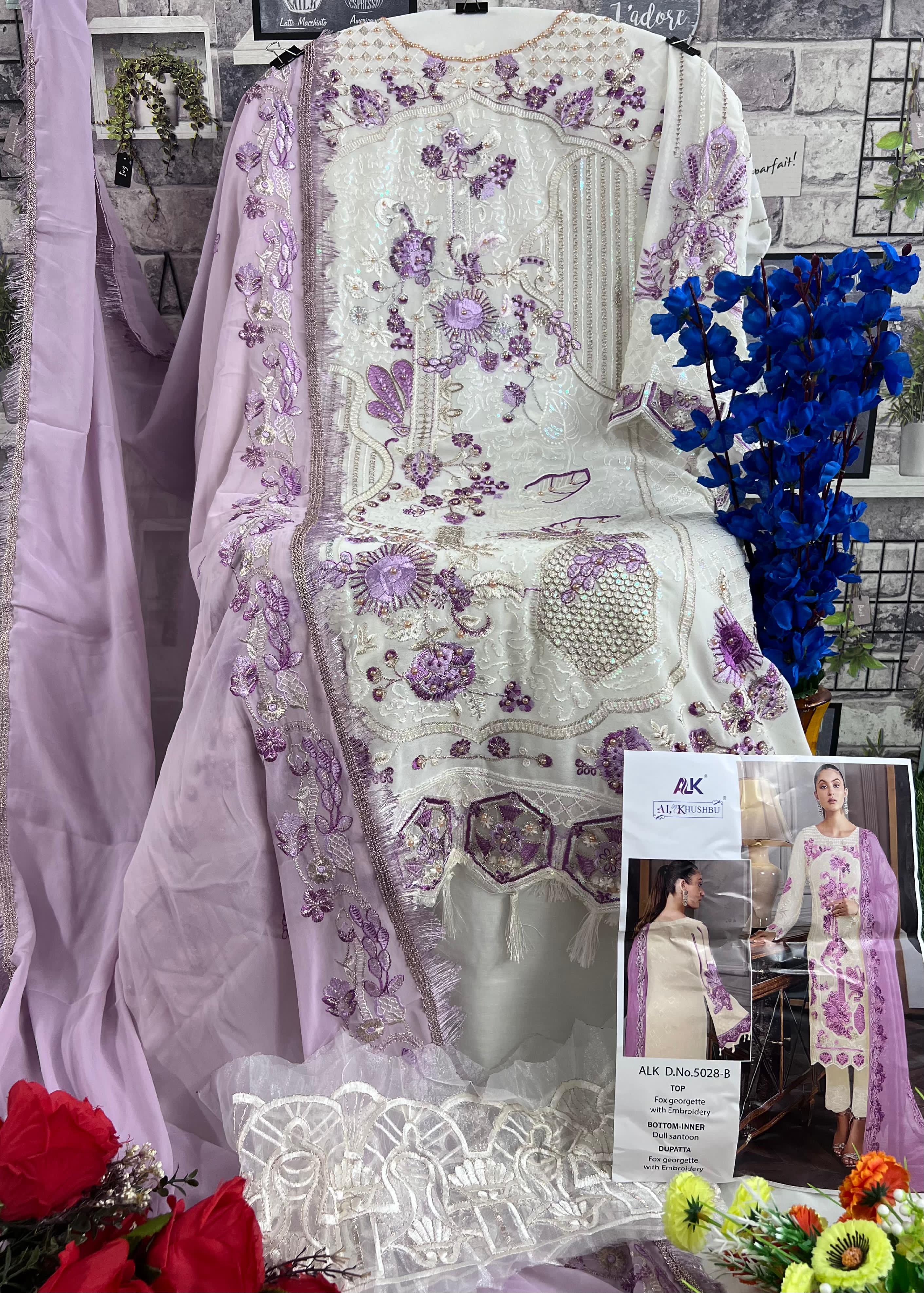 Al Khushbu Pakistani Georgette Suit Design 5028