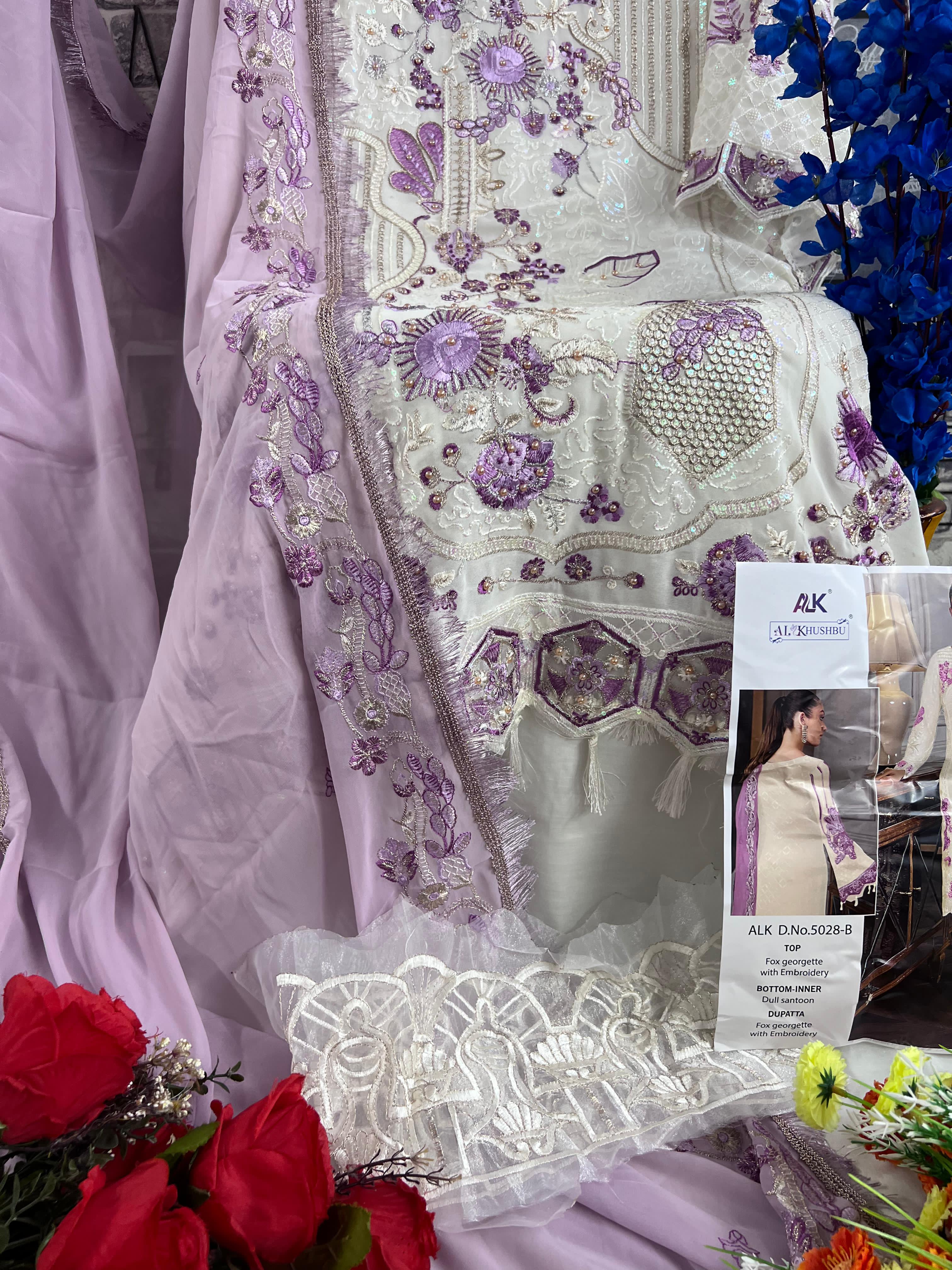 Al Khushbu Pakistani Georgette Suit Design 5028
