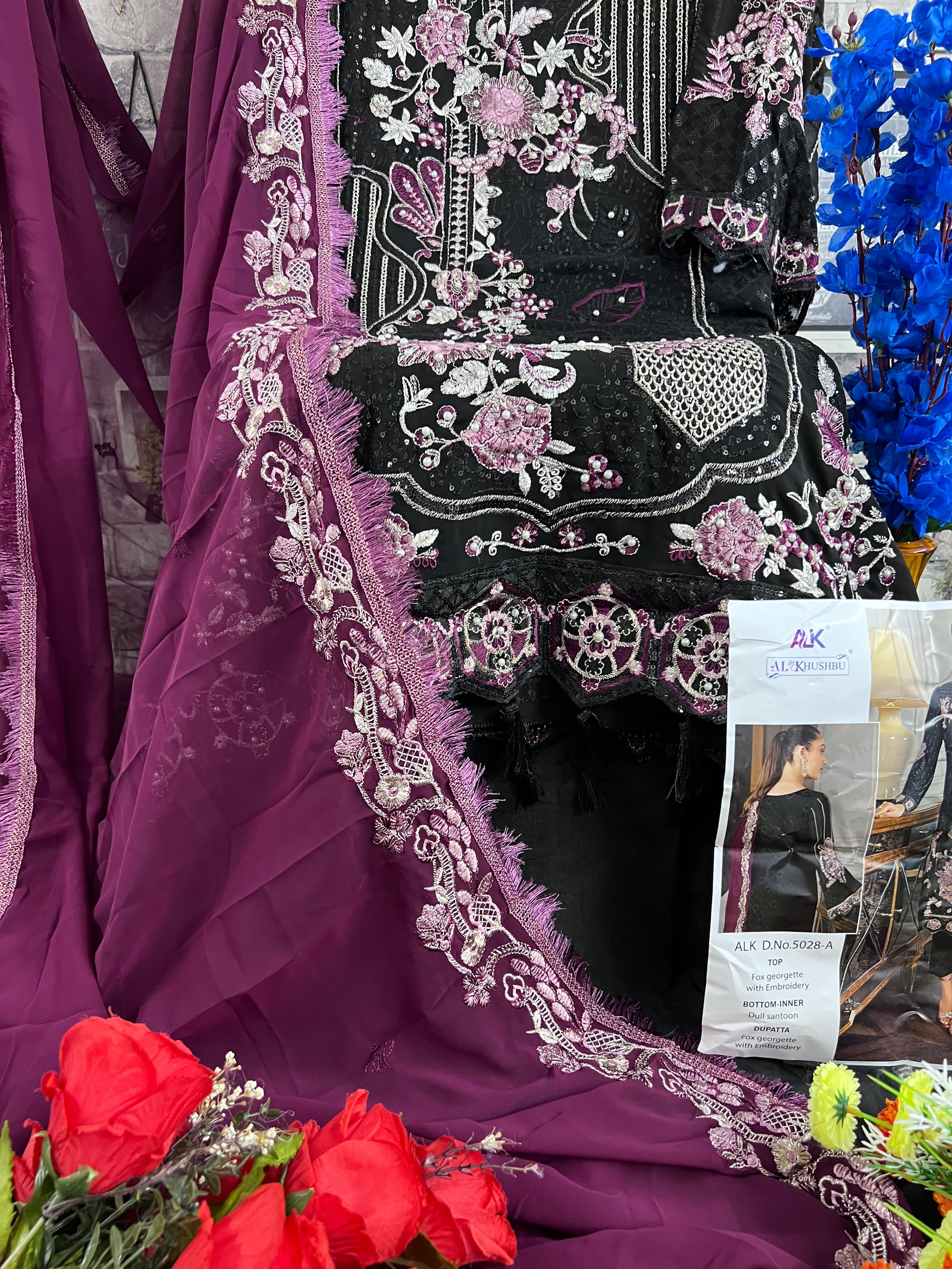 Al Khushbu Pakistani Georgette Suit Design 5028