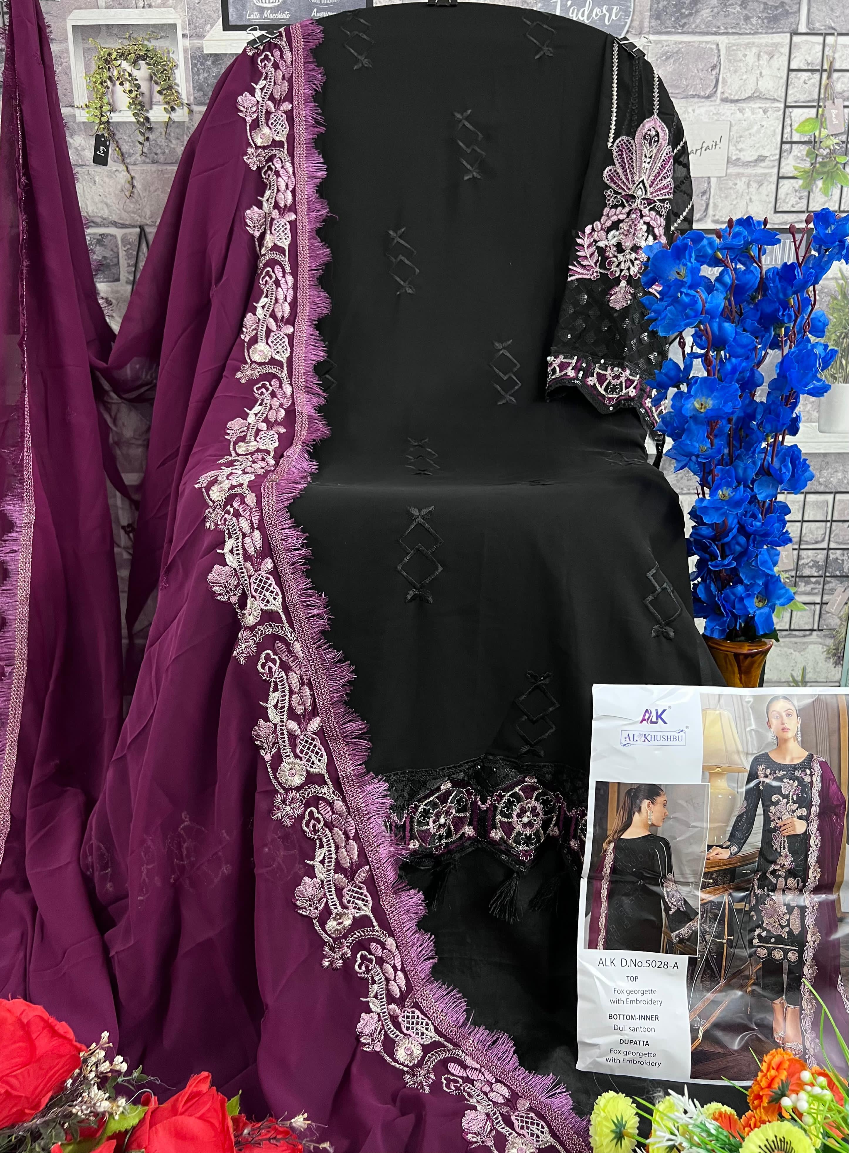 Al Khushbu Pakistani Georgette Suit Design 5028