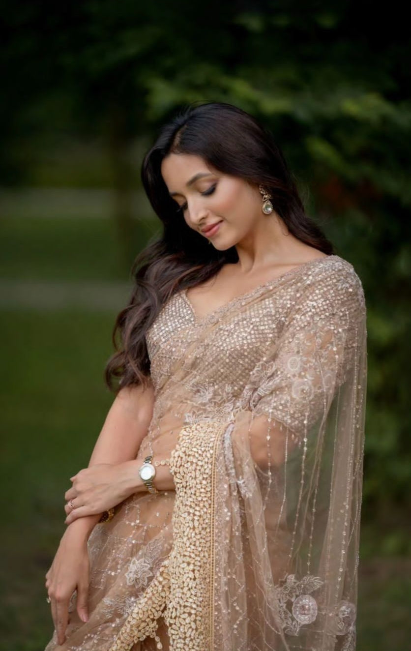 Beautiful Designer Heavy Georgette Exclusive Sequanc Saree Design 5298