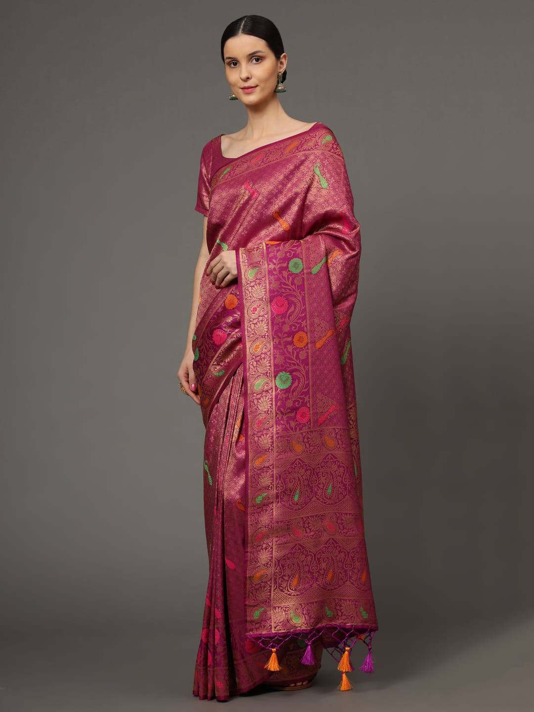 Beautiful Designer Morni Kubera Pattu Silk Saree