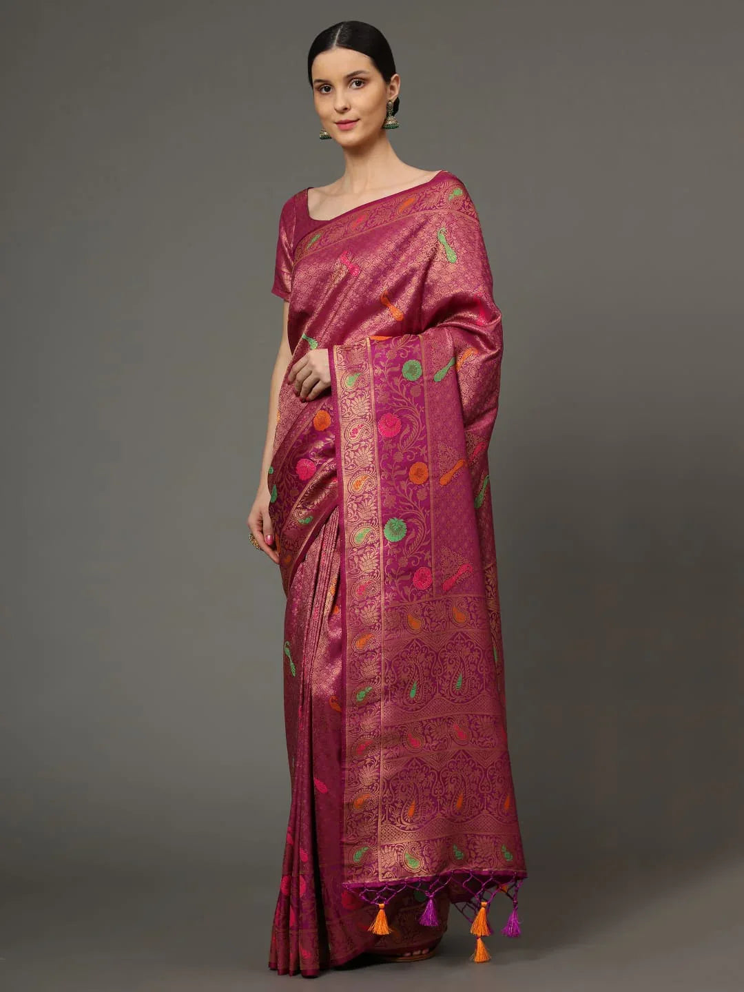 Beautiful Designer Morni Kubera Pattu Silk Saree