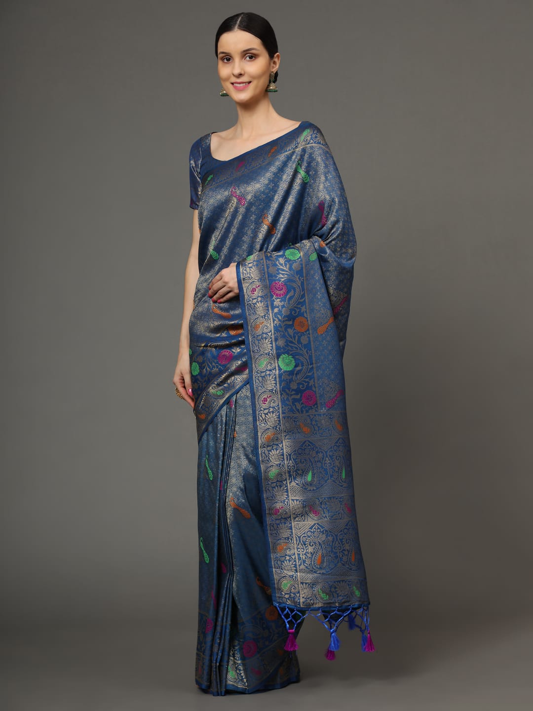 Beautiful Designer Morni Kubera Pattu Silk Saree