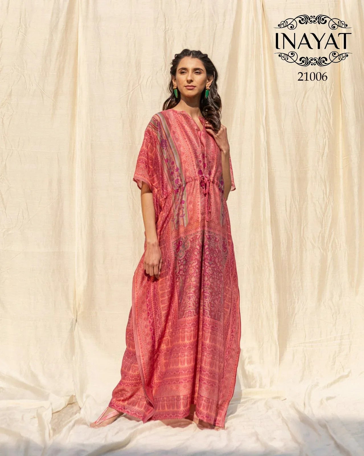 Inayat Kaftans Design Series: 21001 to 21007 Soft Silk Floral Printed Kaftans (499x07)