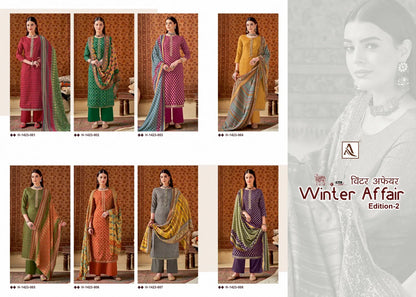 Winter Affair-2 Woolen printed and embroidery Salwar Suits By Alok Suit