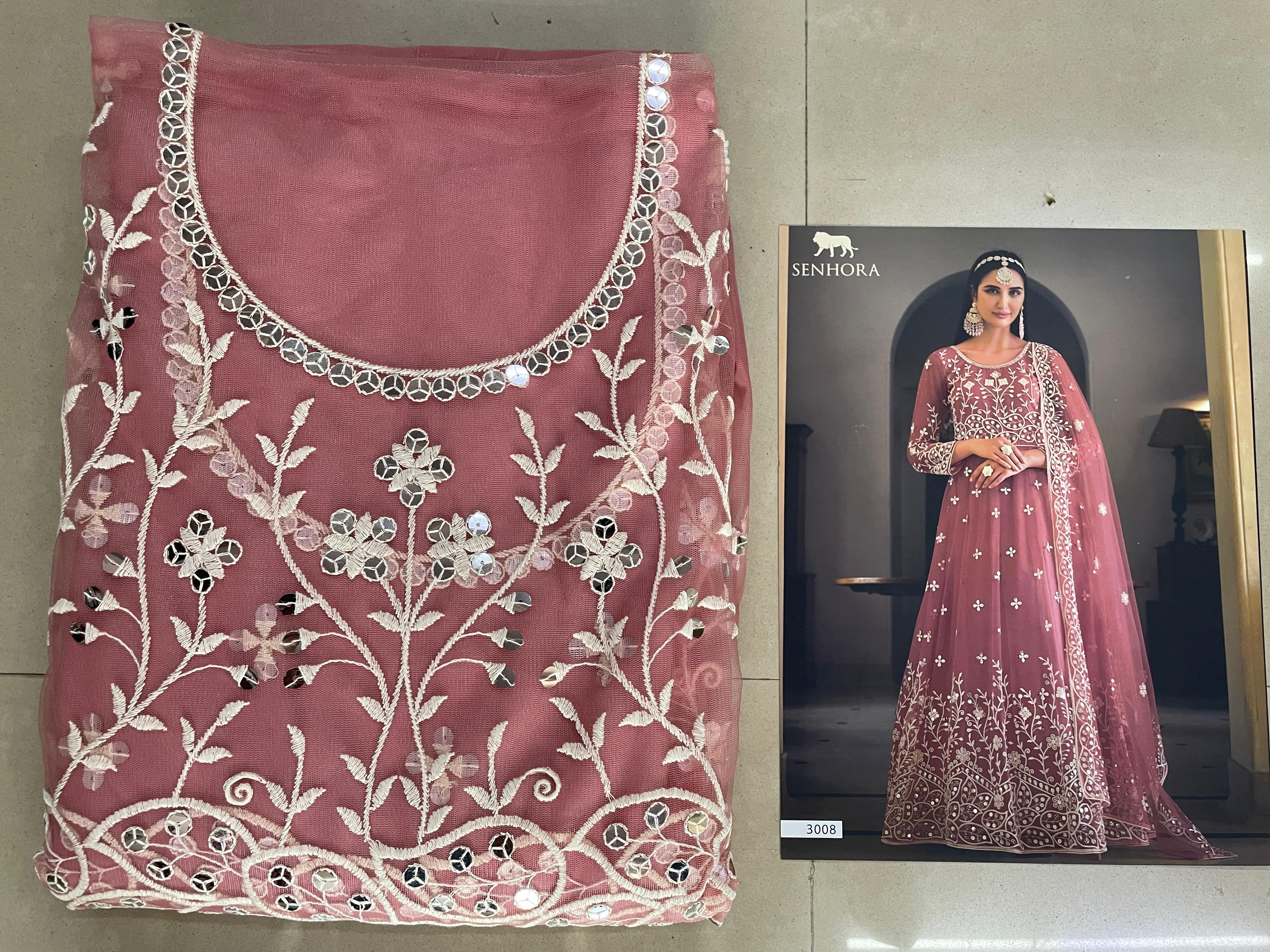 Beautiful Designer Senhora Sarika Butterfly Net Suit Design 3008