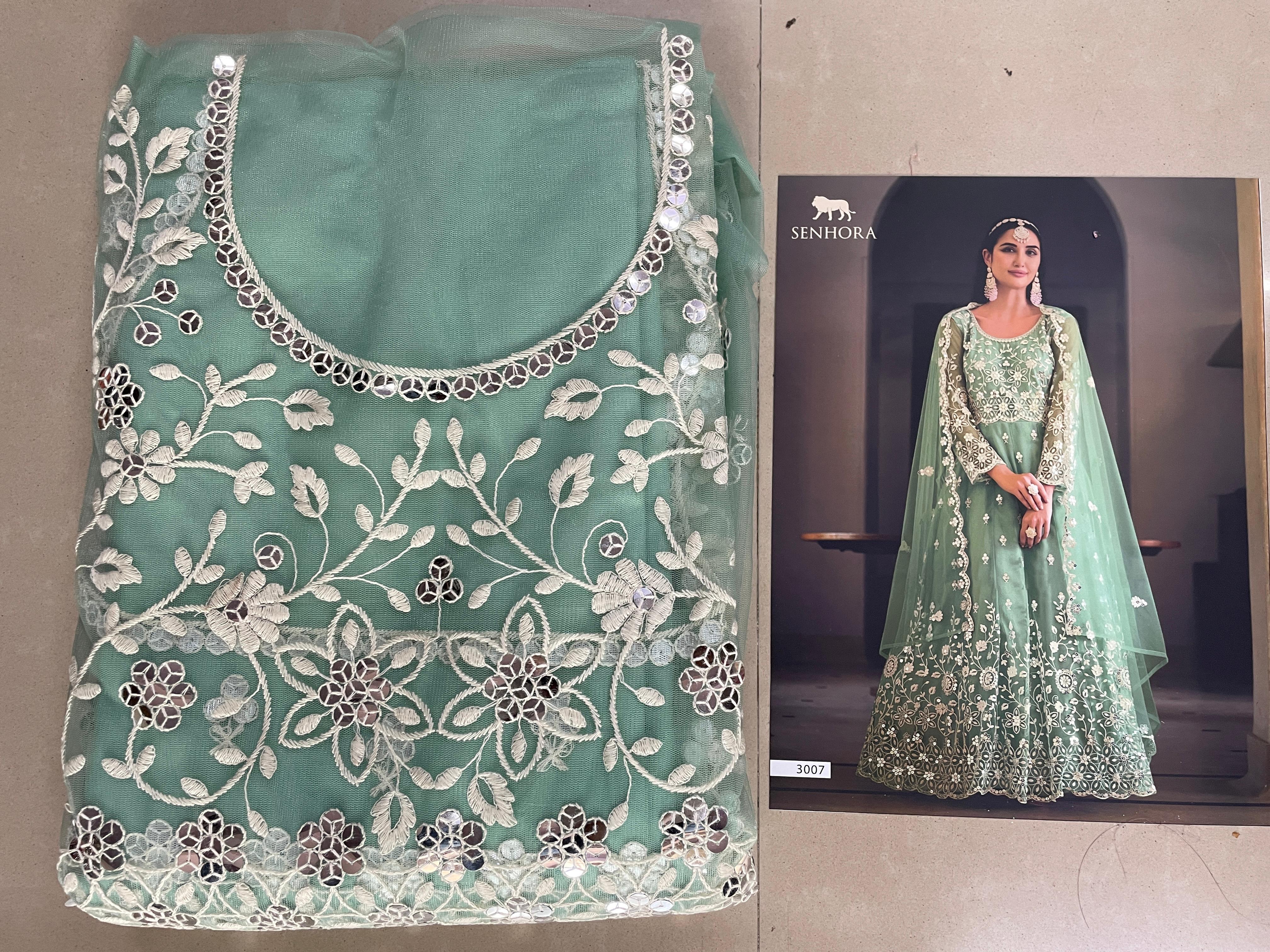 Beautiful Designer Senhora Sarika Butterfly Net Suit Design 3007