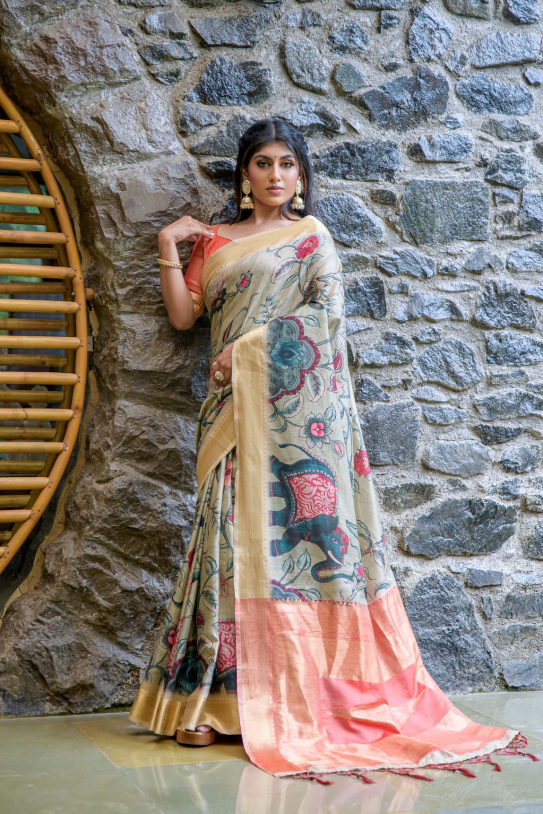 Beautiful Designer Premium Tussar silk Saree
