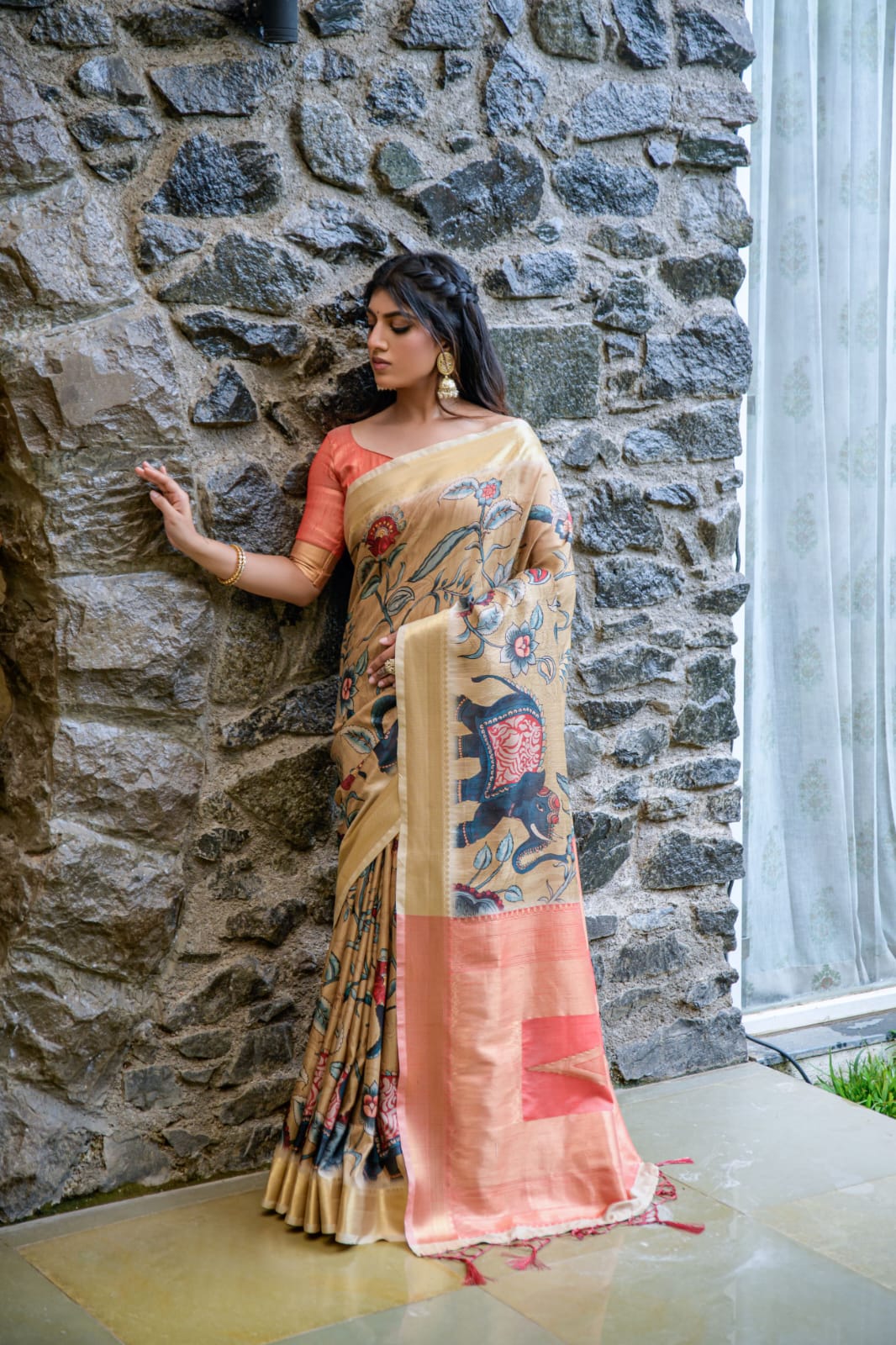 Beautiful Designer Premium Tussar silk Saree