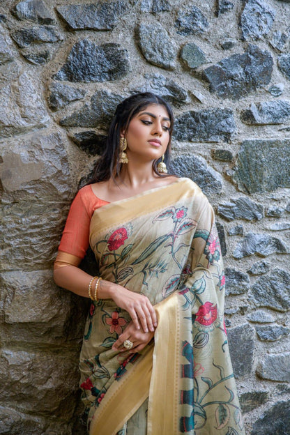 Beautiful Designer Premium Tussar silk Saree