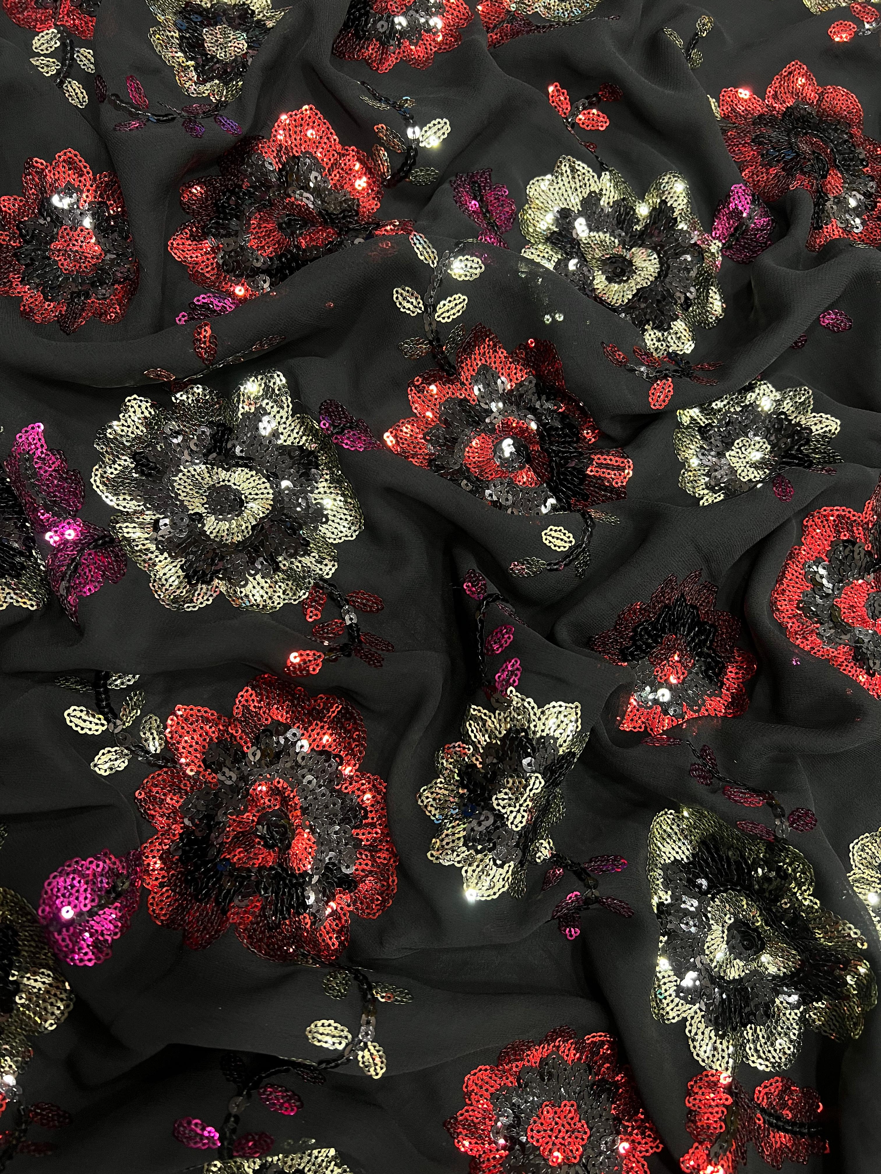 Beautiful Designer Heavy Georgette Exclusive Sequanc Saree Design 5297