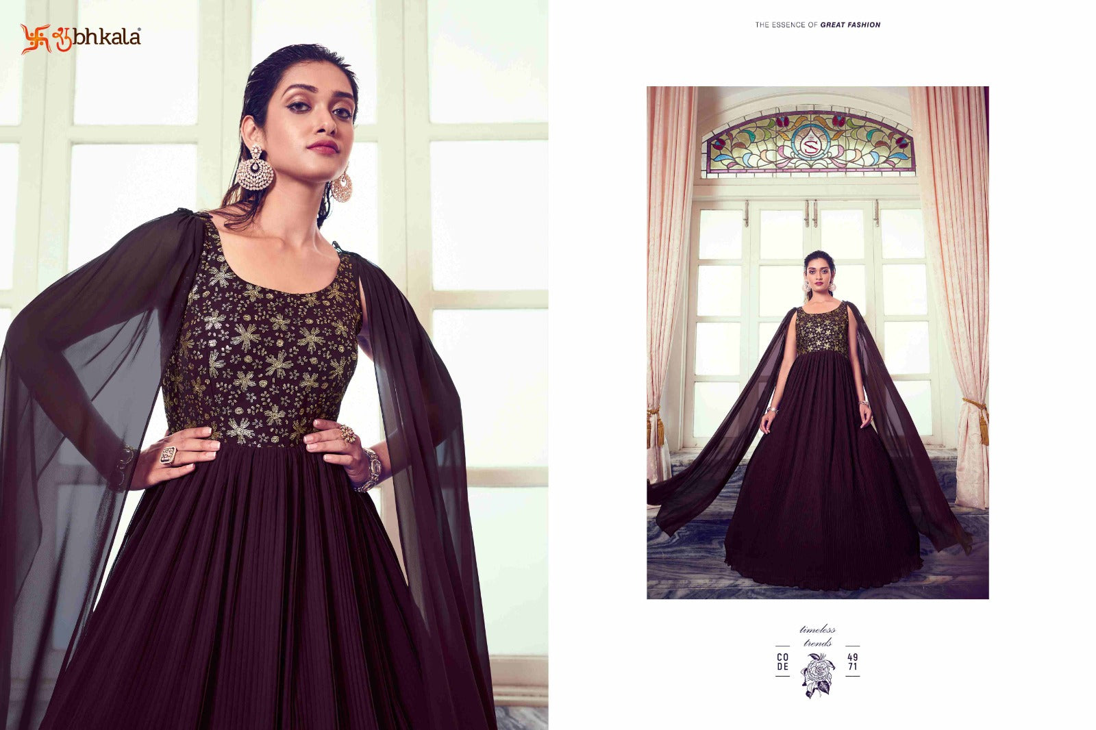 Beautiful Designer Shubhkala Georgette Gown Flory Vol 41 Designs 4971