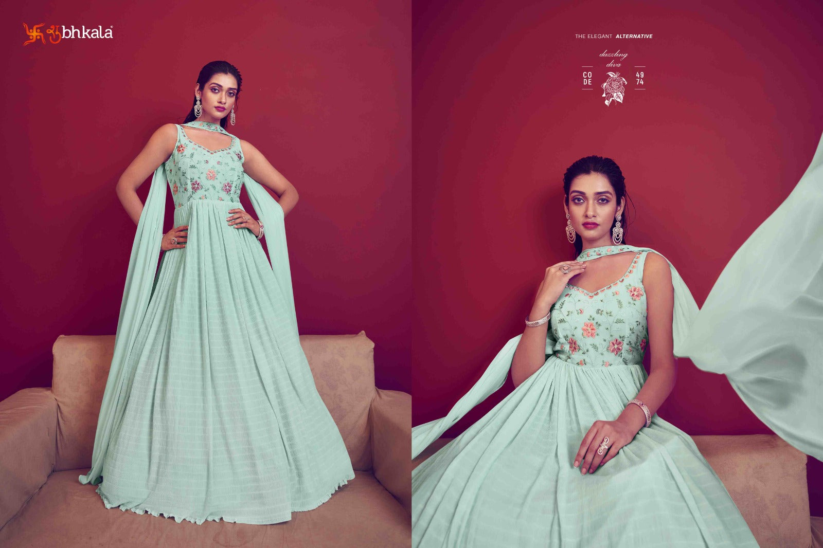 Beautiful Designer Shubhkala Georgette Gown Flory Vol 41 Designs 4974