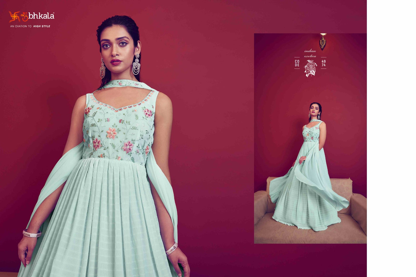 Beautiful Designer Shubhkala Georgette Gown Flory Vol 41 Designs 4974