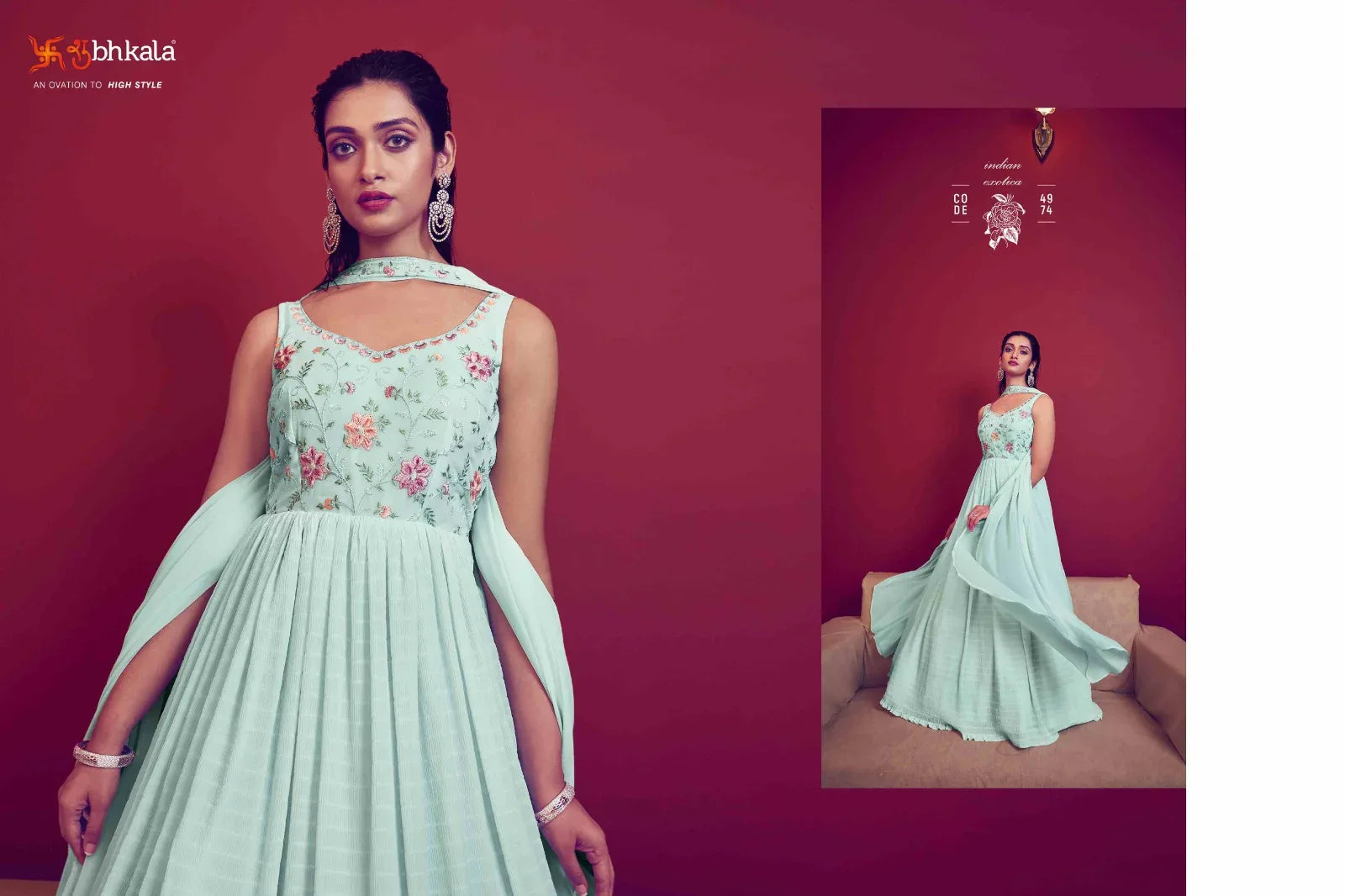 Beautiful Designer Shubhkala Georgette Gown Flory Vol 41 Designs 4974