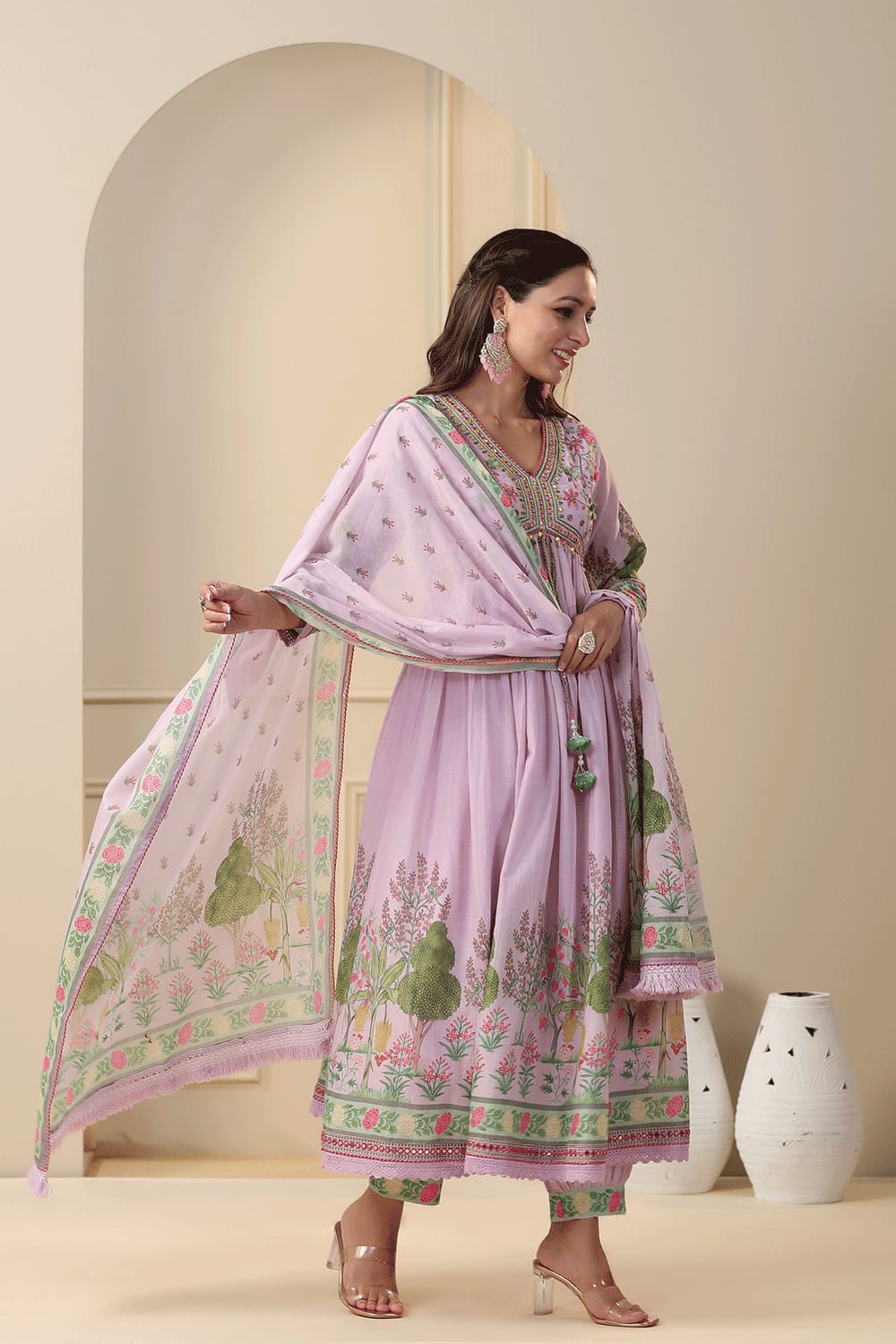Beautiful Designer Pakistani Muslin Alia Cut Suit